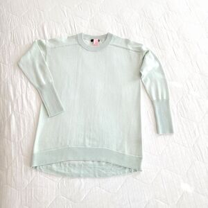 J.Crew Mint Pastel Teal Merino Wool-Cotton Blend Crew Neck Pullover Sz S